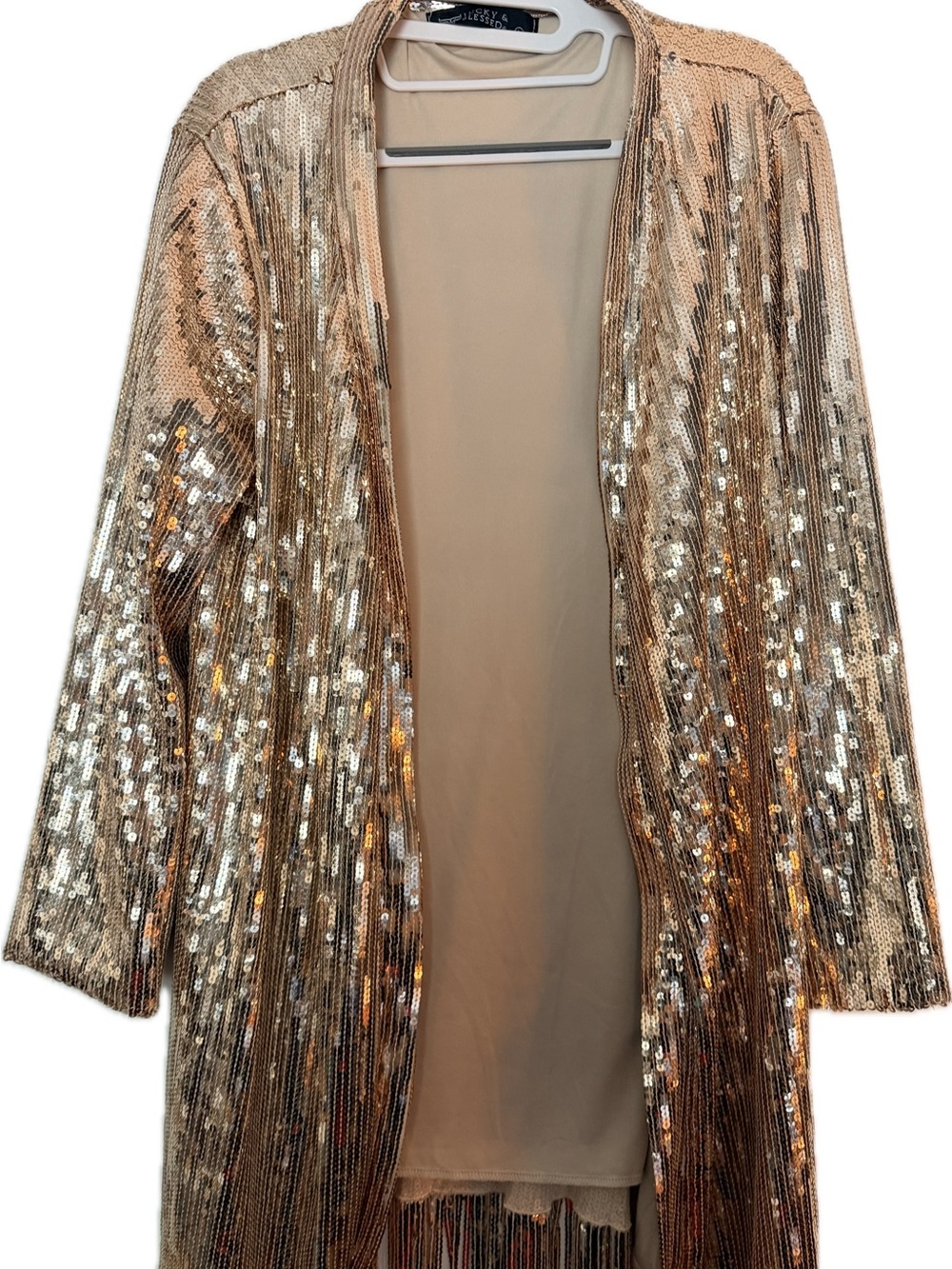 Lucky & Blessed Gold Sequin Jacket